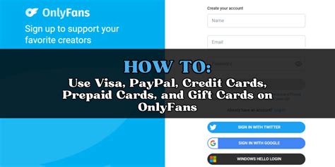 HOW TO USE VISA GIFT CARD ON ONLYFANS。